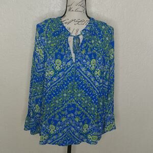 Scoop Multicolored Floral Top Size S (4-6)